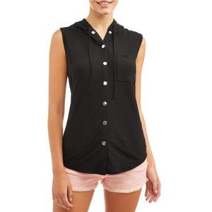 No Boundaries Juniors’ Knit Hooded Tank